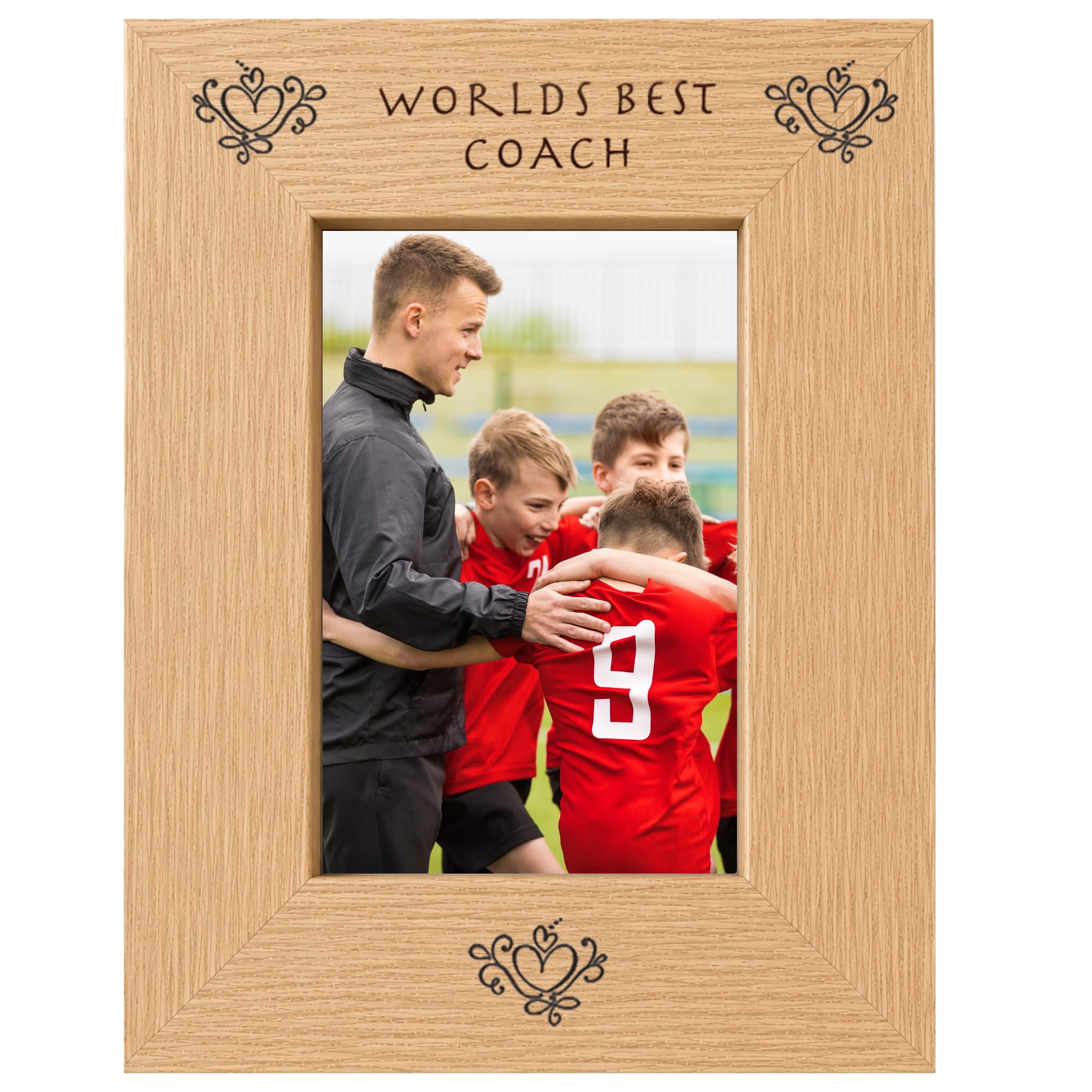 Worlds Best Coach 6x4 Oak Effect Photo Picture Frame Keepsake Gift