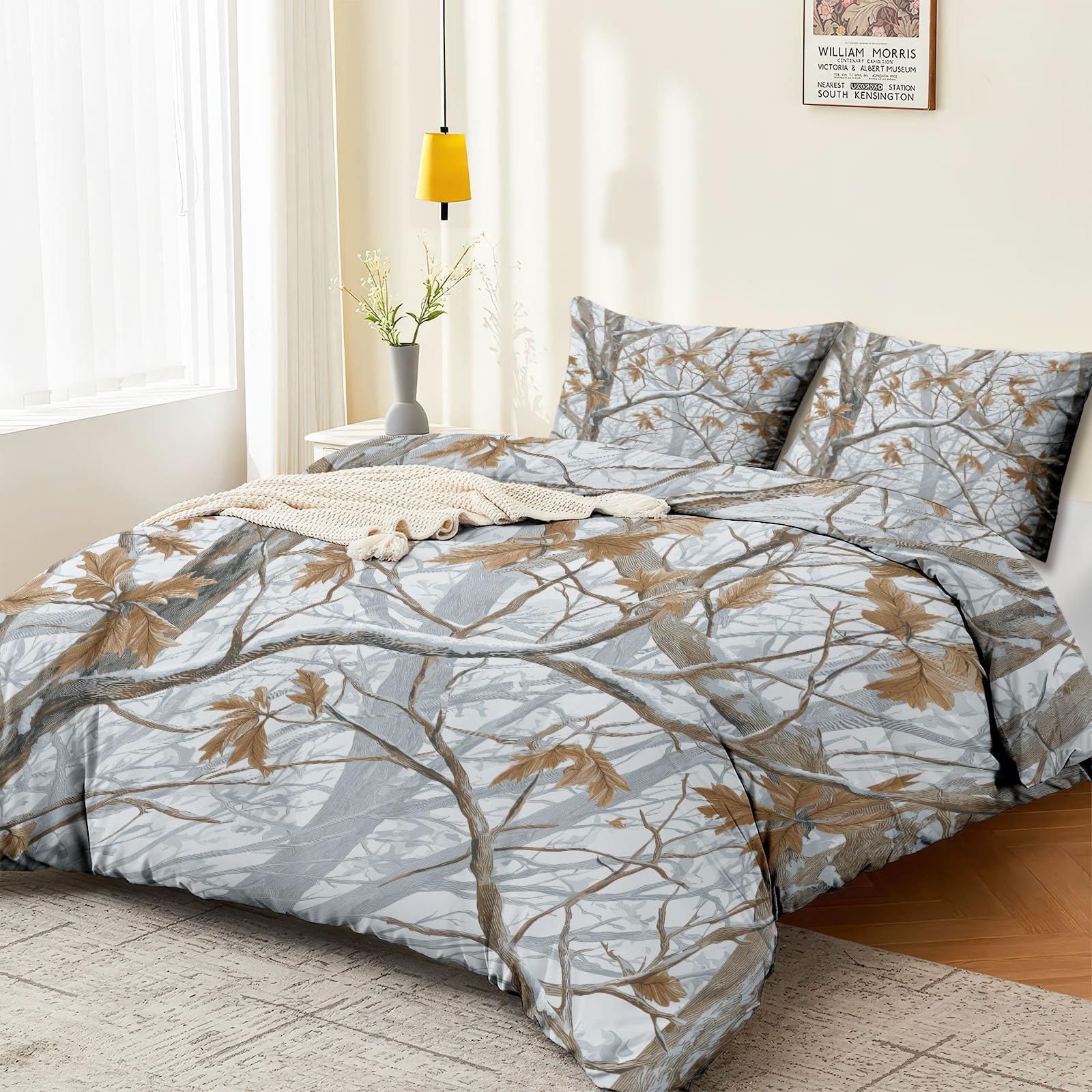 Set di biancheria da letto con copripiumino king size, stile country, stile country, reversibile, in morbida microfibra traspirante, 230 x 220 cm, con 2 federe, facile da pulire
