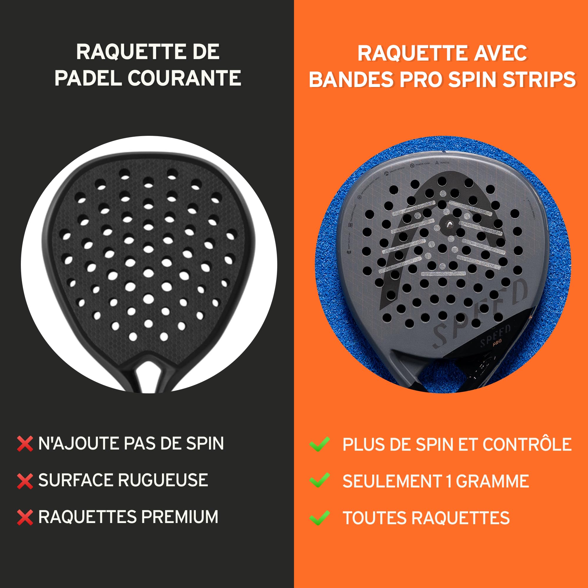 Pack Padel – Head Padel Pro S+ 3-Pack (9 Balles) & Rezztek Pro Spin Strips