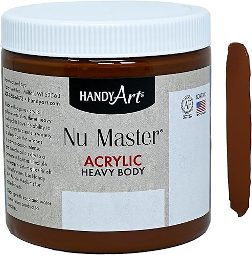 Vista 3 de Handy Art Nu Master - Pintura acrílica de cuerpo pesado, 8 onzas, óxido verde cromado Alizarin Crimson