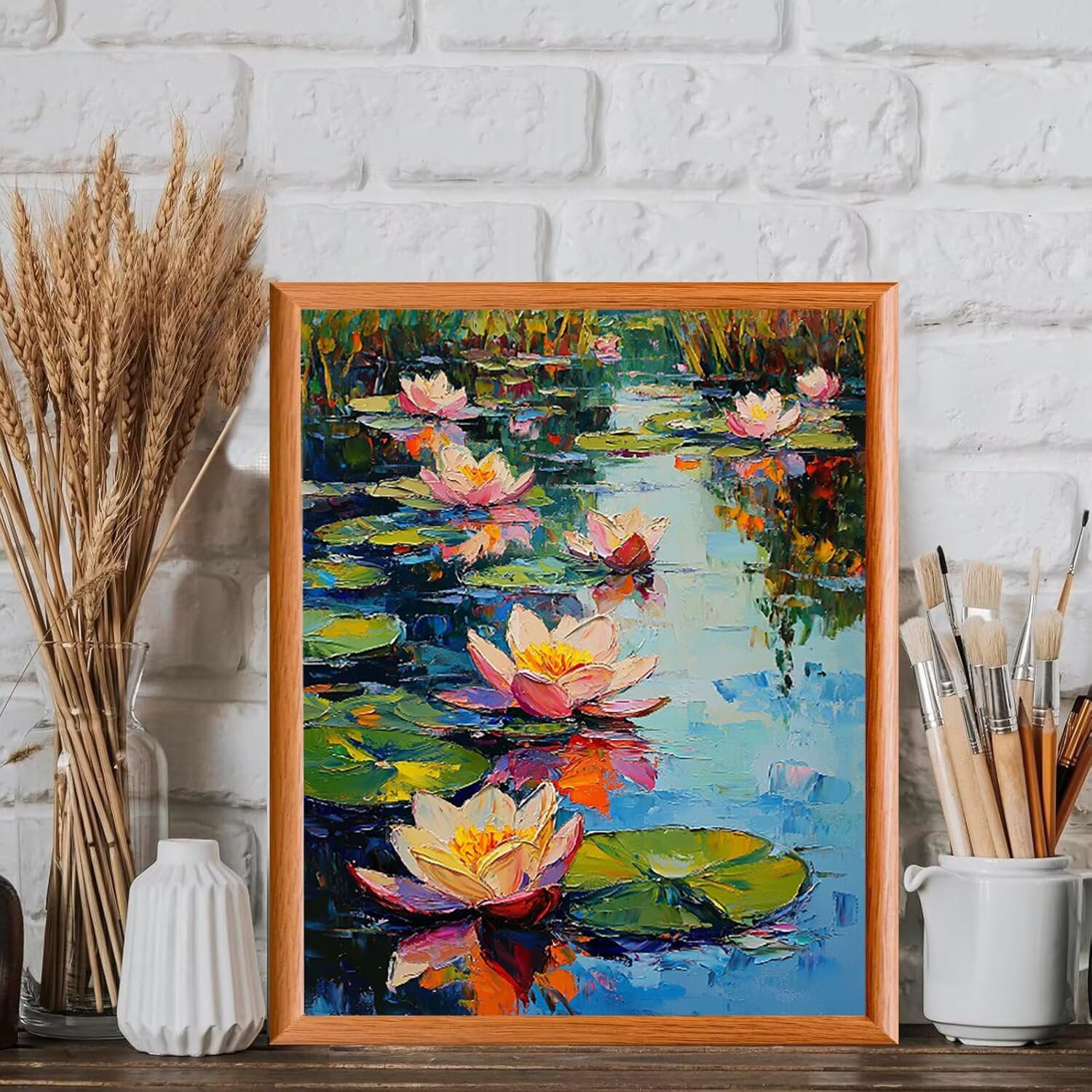 WEISHIWE Nénuphar Peinture Numero Adulte Kits, 80x100cm m-920