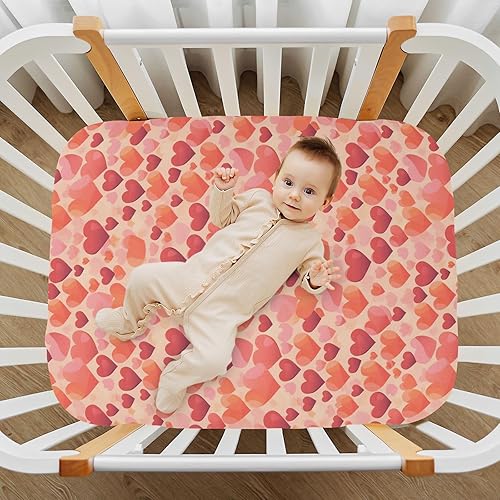 Miniatura 7 de Fitted Crib Sheets Colorful Hearts Valentine Baby Crib Sheets for Boy & Girl Toddler Mattress Sheets 21216738