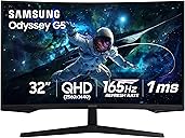 SAMSUNG 32" Odyssey G55C Series QHD 1000R Curved Gaming Monitor, 1ms(MPRT), HDR10, 165Hz, AMD Radeon FreeSync, Eye Care, Glare Free, Sharp Resolution LS32CG550ENXZA