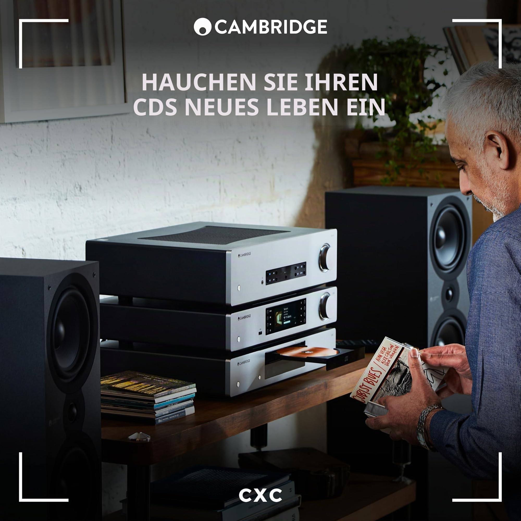 Cambridge Audio CXC - Separater CD-Transport für HiFi-Anlage mit lückenloser Wiedergabe und speziellem S3-Servo in einem akustisch gedämpften Metallgehäuse - Lunar Grey