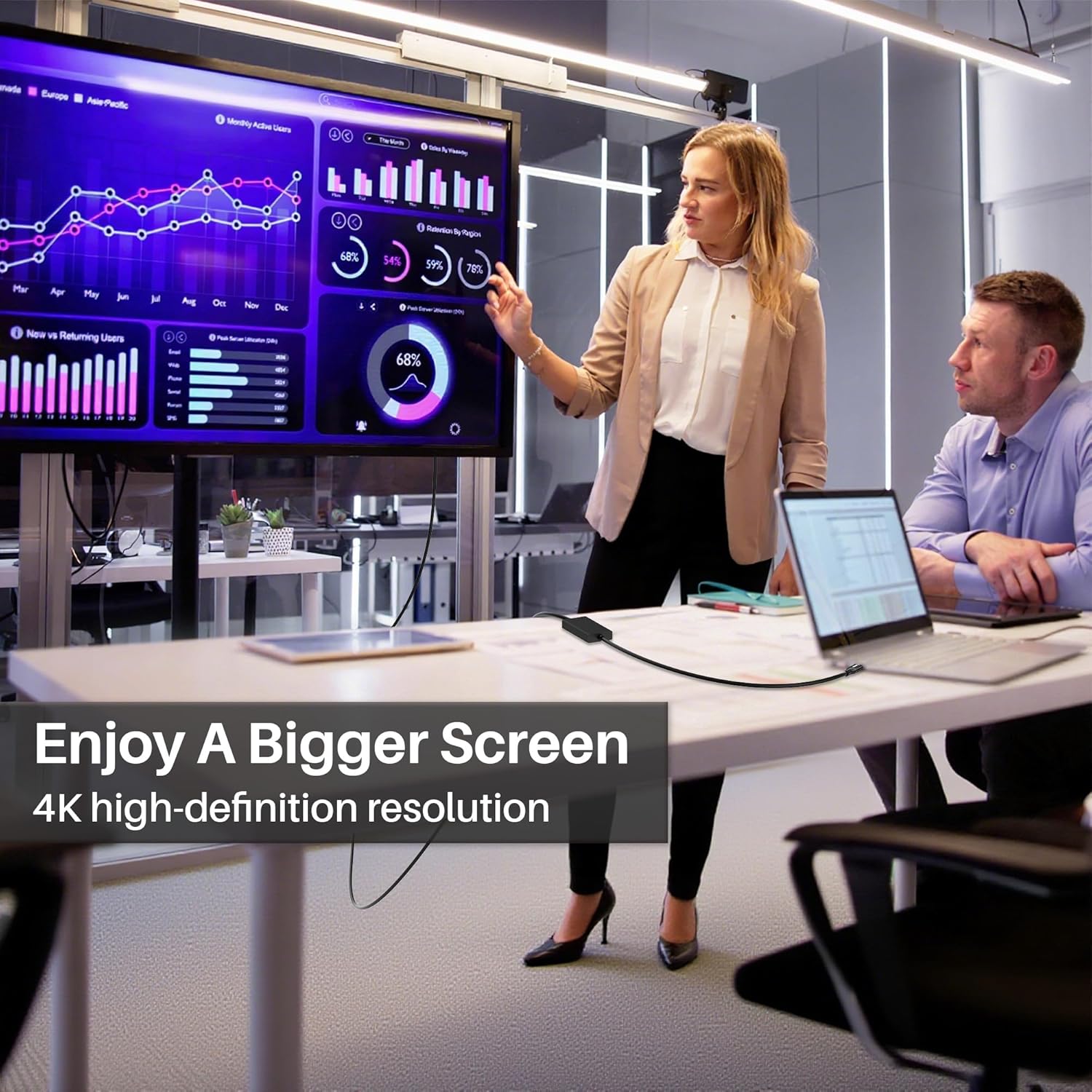 4K USB to HDMI Cable 10 FT, Unidirectional USB A 3.0 to HDMI HD Audio Video, Real 4K Chipset, for TV, Projector, Monitor, Only Support Windows 11/10/8/8.1/7 and Mac OS, Note: Need to Install Driver