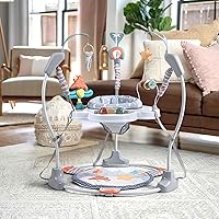 Vista 7 de Centro de Actividad para Bebé, Centro de Actividad con Saltador para Bebé con Música, Juguetes Interactivos, Asiento Giratório de 360°, 3 Alturas