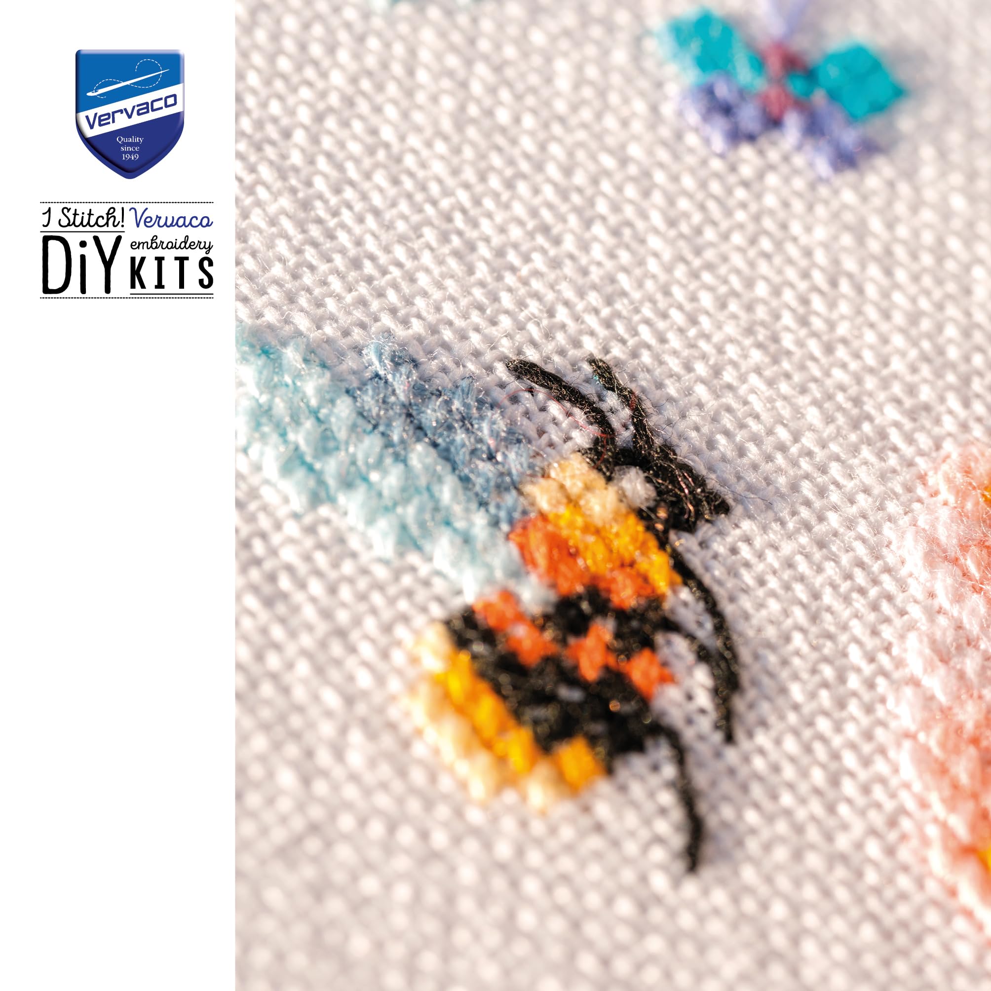 Vervaco Kits De Punto De Cruz Contado Cuadros Decoracion DIY Creativo KitAMAPOLAS Y FLORES SILVESTRES Manualidades Arte De Pared Bordar Kit Principiantes Regalo29 x 28 cm Cross Stitch Embroidery