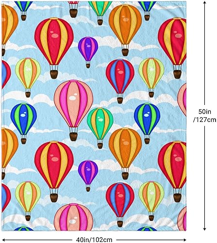 Miniatura 6 de Manta infantil de globo aerostático de dibujos animados de 40 x 50 pulgadas, manta de franela de felpa para niños y niñas, estampado juguetón de