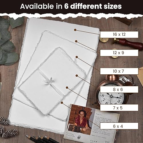 Miniatura 8 de LEATHER VILLAGE Papel de acuarela, 8 x 6 pulgadas, 50 hojas, papel de acuarela mixto, papel de acuarela de 150 GSM con borde grueso, papel de