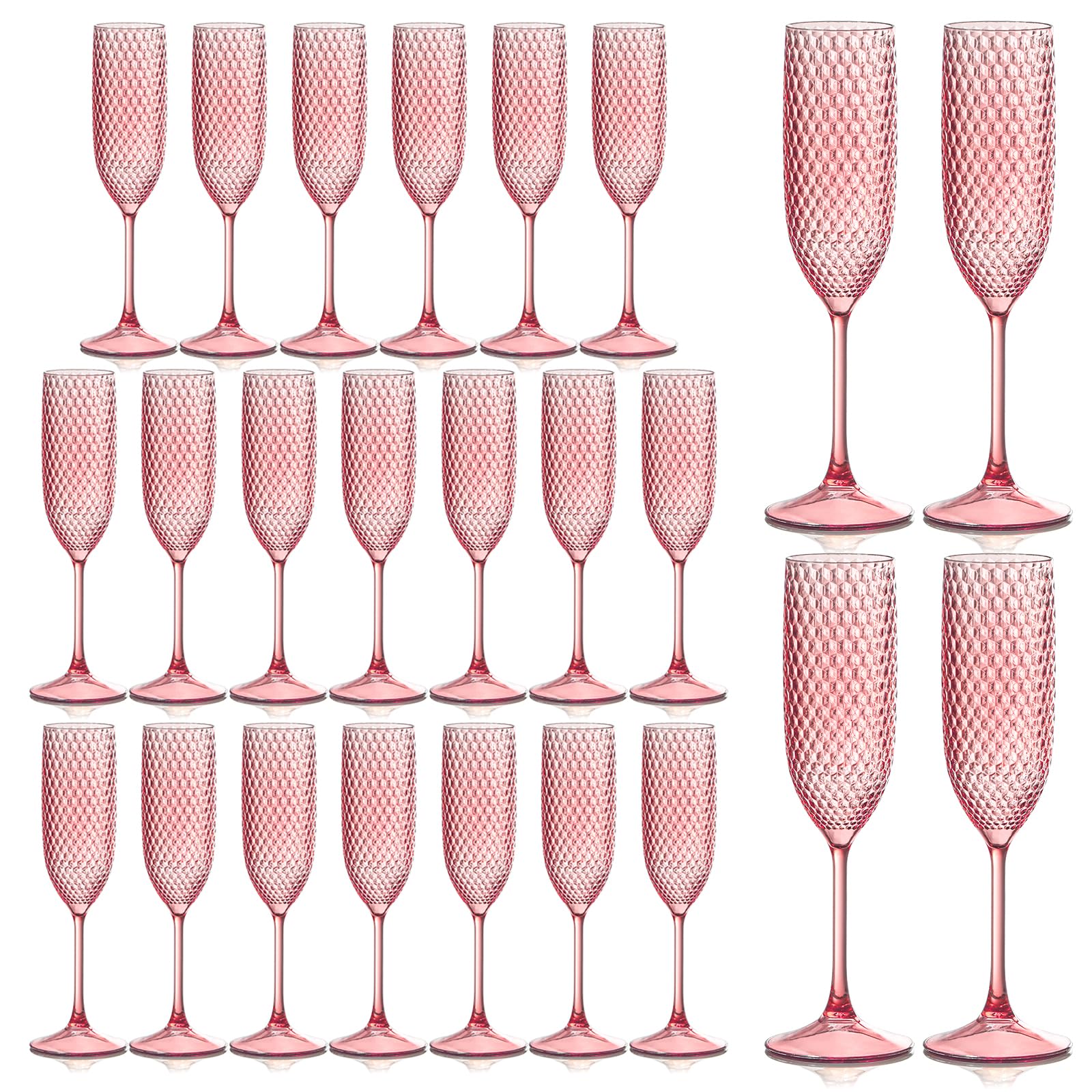 Plastic Champagne Flutes Champagne Glasses Unbreakable Wedding Toasting Glasses Reusable Diamond Wine Glasses Crystal Clear Party Wine Cups Vintage