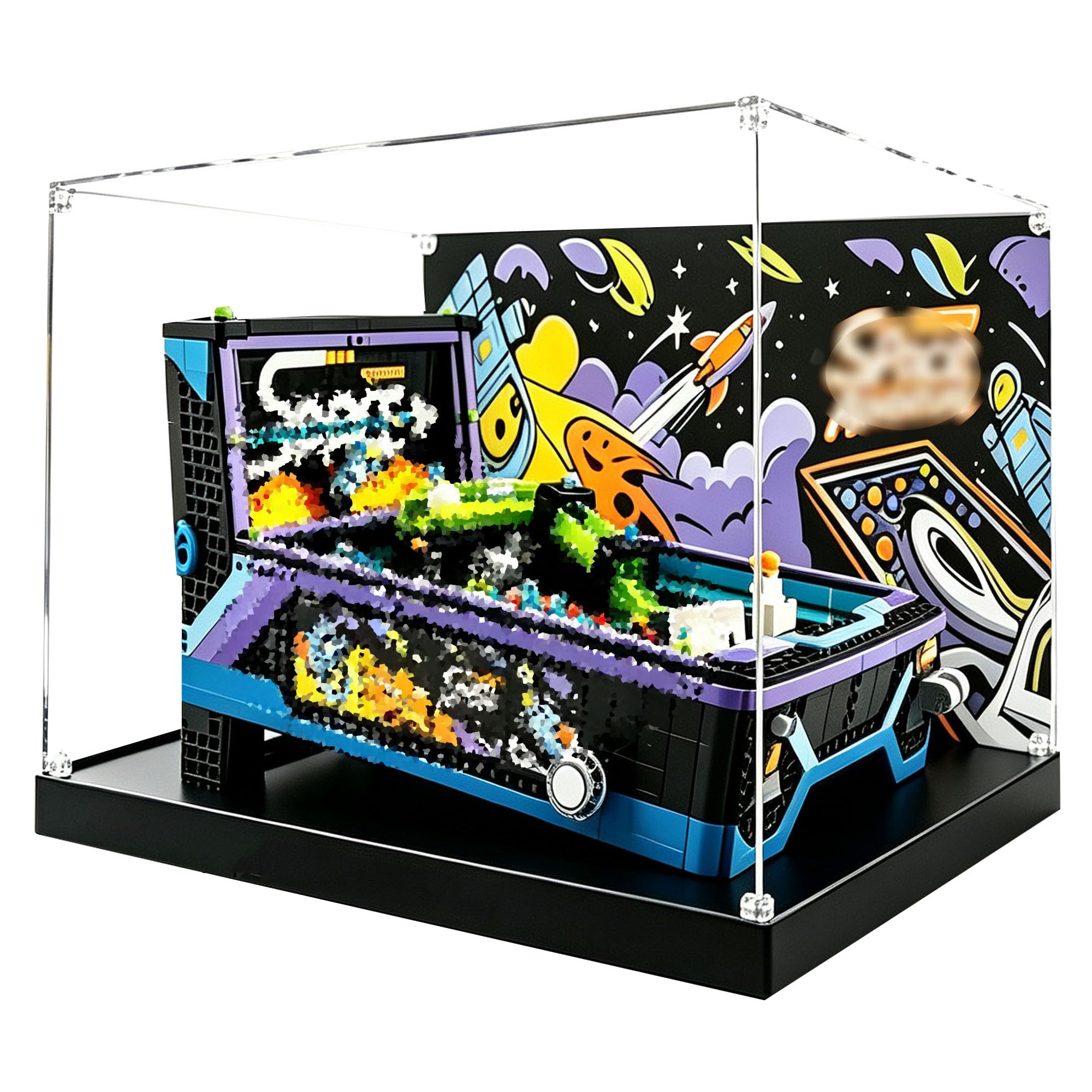 Acrylic Display Case for Le-go 11374 Pinball Machine Model