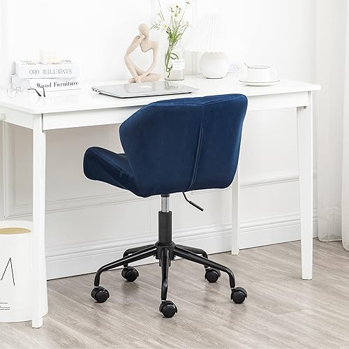 Miniatura 6 de Roundhill Furniture Eldon Diamond - Silla de oficina giratoria ajustable con diseño capitoné, color gris y azul