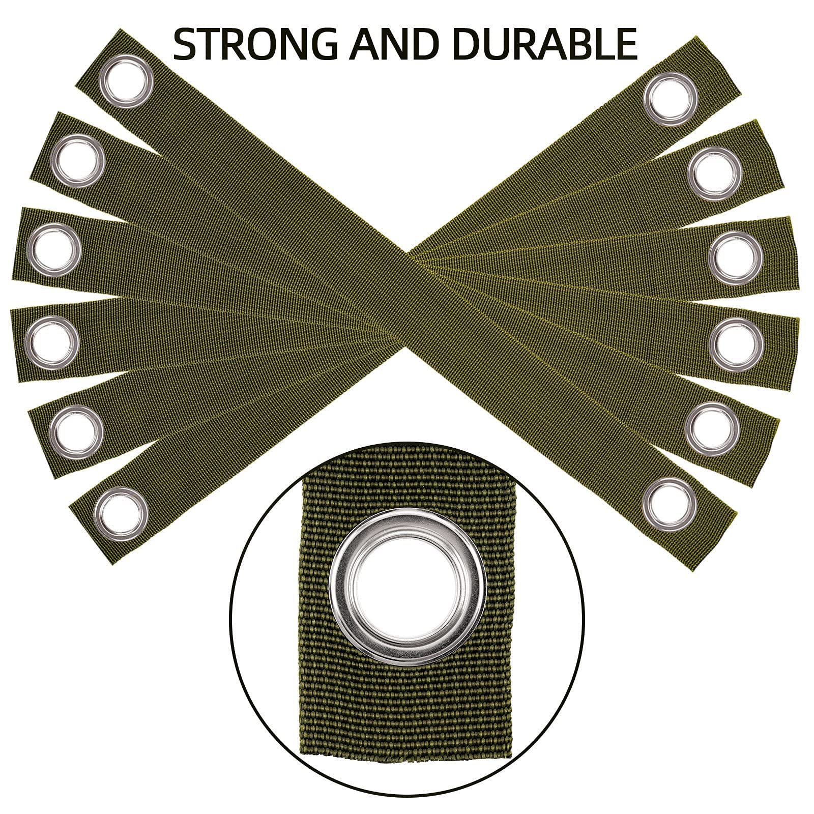 Sangles de Soutien pour Arbre avec œillets, 6 Pièces Sangles d'arbre, Attaches pour Arbres, Sangle Arbre Tuteur pour Jeunes Arbres Nouvellement Plantés et Protection Contre Les Ouragans - 4