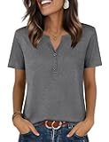 Womens Summer Tops V Neck Short Sleeve Shirts Dressy Casual Blouse Spring Vacation Tshirts Clothes