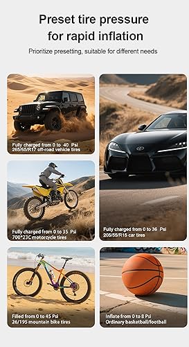 Miniatura 7 de Arrancador de batería de automóvil con compresor de aire 10000 mAh 150 PSI cargador, caja de salto de arranque (todo gasolina 12L diésel,