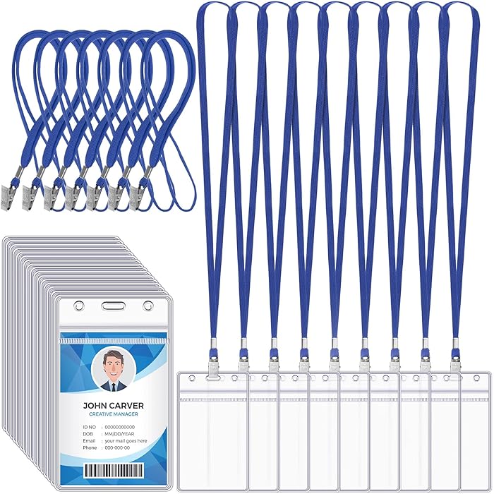 Buy 100 Pieces Lanyards for Id Badges and 100 Pieces Id Holder Badges