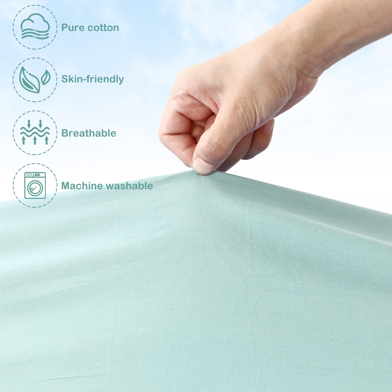 VitalCozy 20 lenzuola con angoli per culla in cotone naturale, per bambini e bambine, in microfibra traspirante, per culla standard, tappetino per pisolino, 61 x 121 cm (colore chiaro)