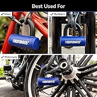 Vista 3 de BRINKS - Cerradura de barra en U de 3 7/8" - Cerradura de bicicleta resistente a la intemperie y resistente a la púa, azul