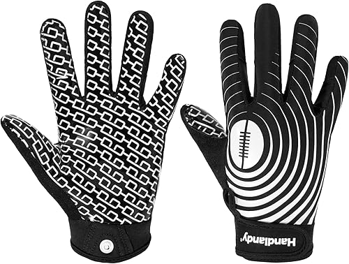 Miniatura 8 de HANDLANDY Guantes de fútbol para jóvenes, guantes receptores adhesivos para niños, guante de fútbol de súper agarre, mejor regalo para niños y niñas