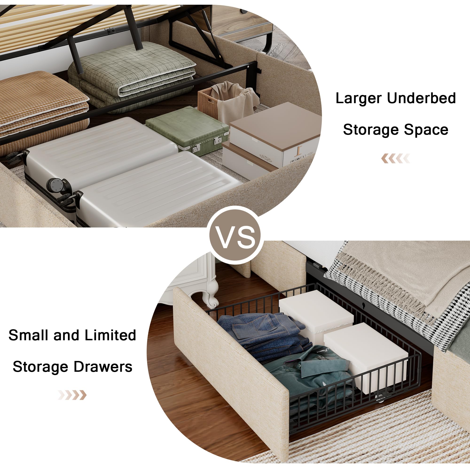 Amazon｜Einhomn (イーインホーン) クイーンサイズ リフトアップ収納