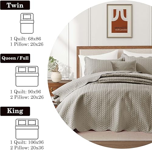 Vista 156 de IR Imperial Rooms - Juego de colcha individual (68 x 86 pulgadas) + 1 funda de almohada (20 x 26 + 2 pulgadas), 2 piezas, ligera, reversible