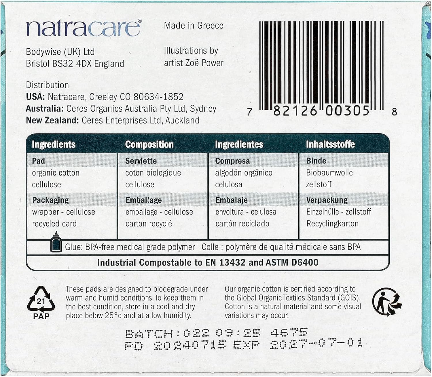 Natracare Ultra Pads With Wings -- 6x14 CT