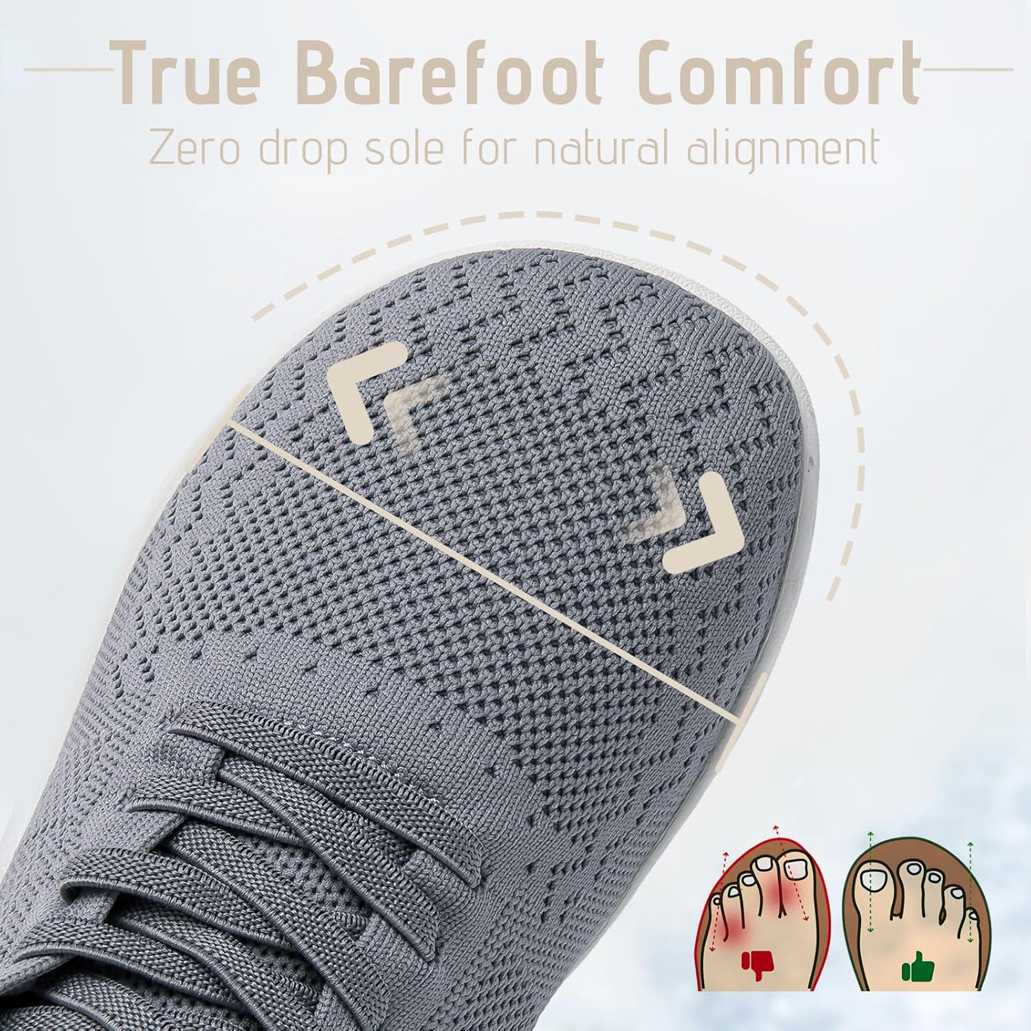 Barefoot Shoes Women Wide Slip-On Barefoot Running Tennis Walking Sneakers Minimalist Breathable Shoes Zero Drop Sole for Workout Gym Travel