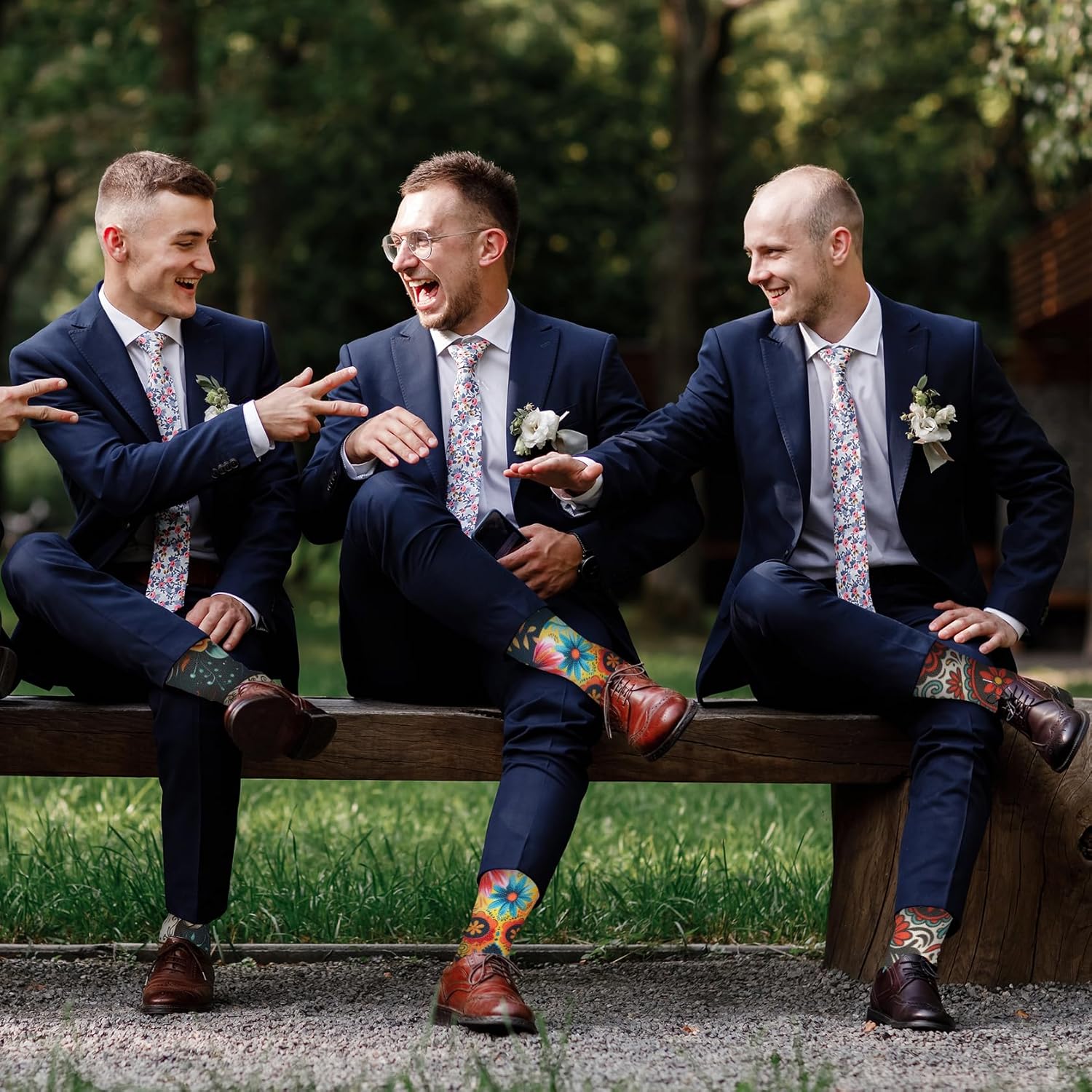 Novelty Crew Socks for Unisex Wild Side with These Eye-Popping Prints 3 Pairs One Size - Image 3