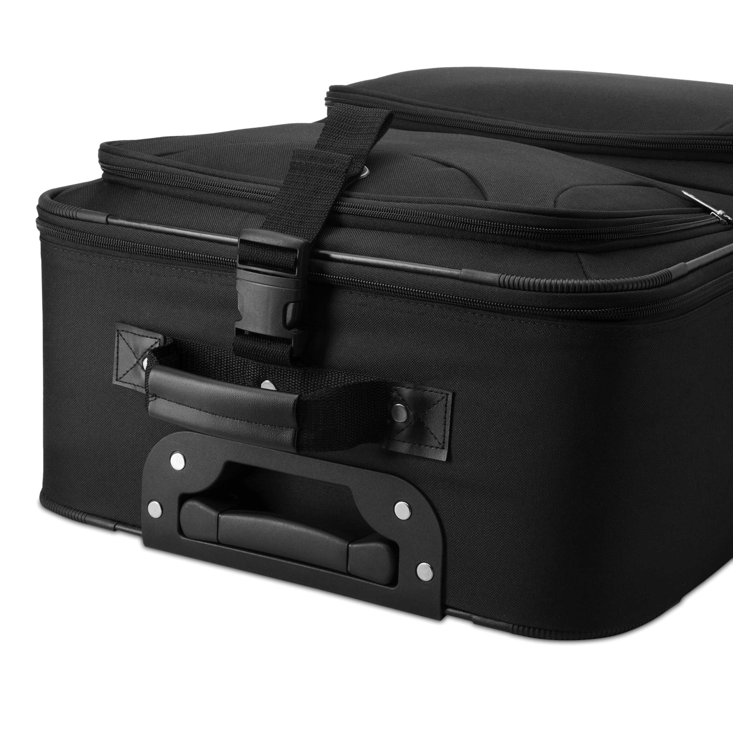 MONZANA® Trolley Kofferset Reisetaschen Set Kulturbeutel Netzfach Rollen Teleskopgriff Koffer Reisetasche mit Rollen schwarz