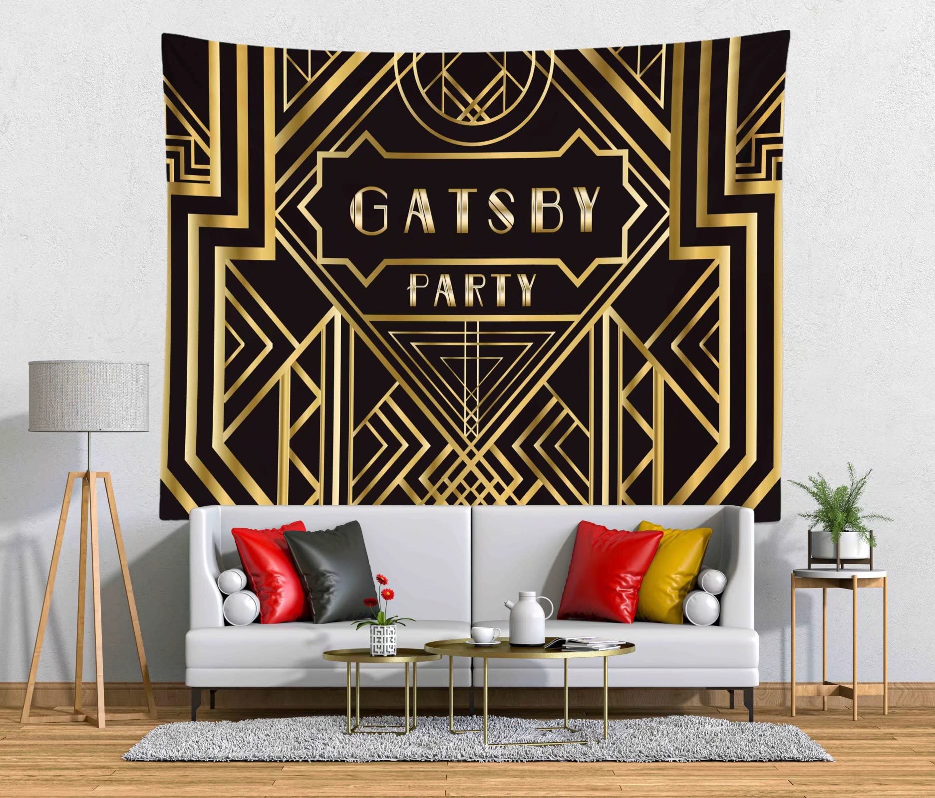 Fond Photo 2.4x2.4m Toile Fond Années 20 Gatsby - 2.4x2.4m - Décoration  Photo Thème Rétro - Fêtes Et événements Accessoire Photo Studio, image size:1873x1600