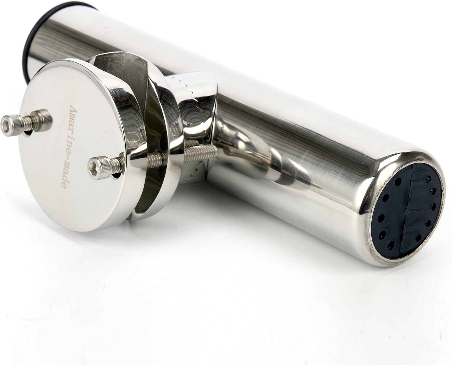 Amarine-made Stainless Rail Mount Clamp on Fishing Rod Holder for Rails Fishing Pole Holders 1-1/4" to 2" (1 Pcs)