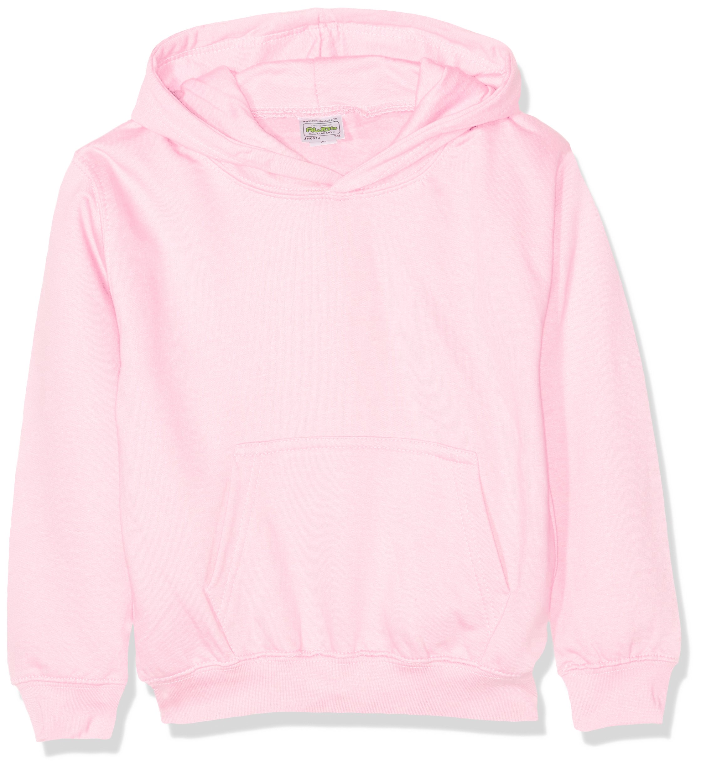 AWDis Boy's Kids Hoodie, Pink (Baby Pink), Large