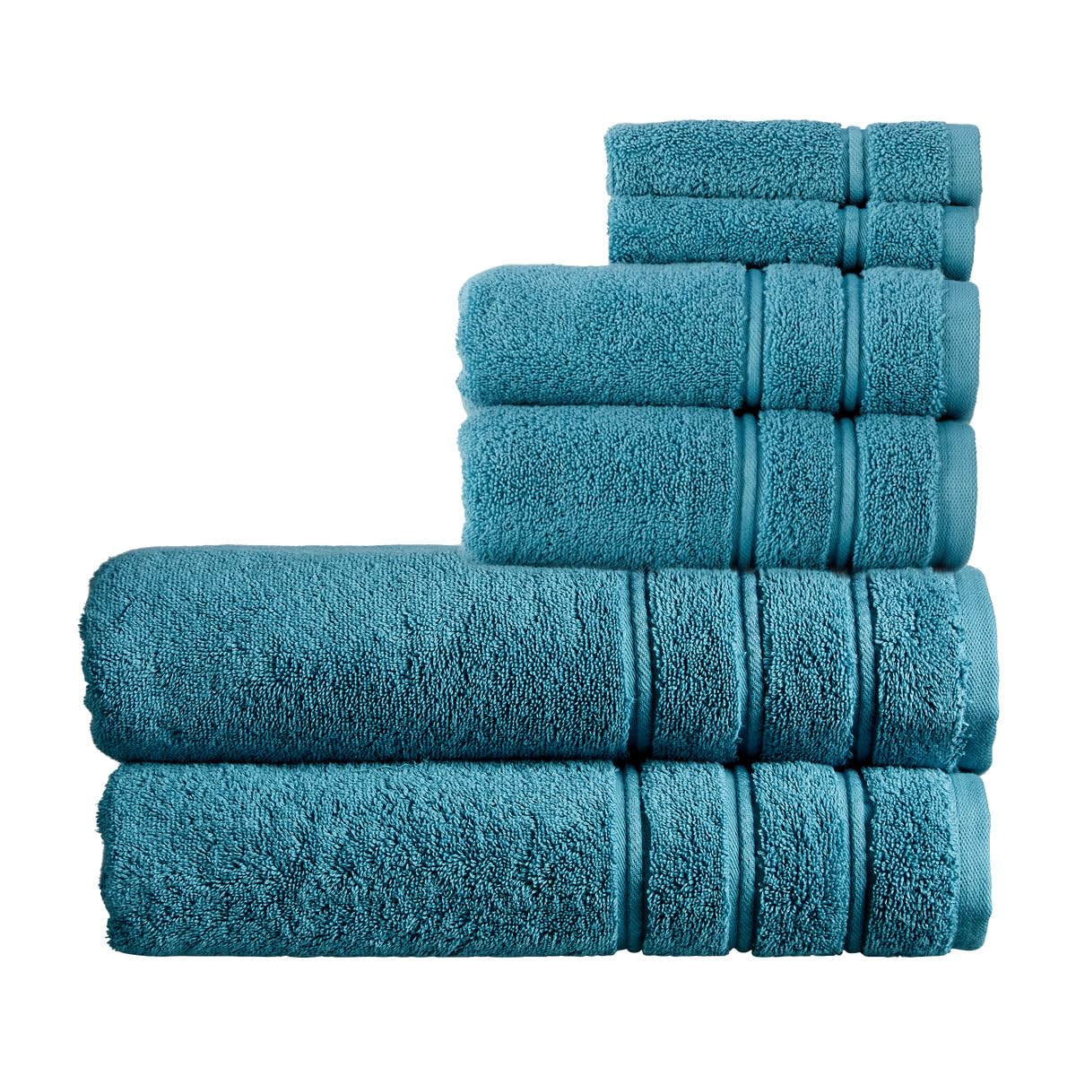 Christy Antalya Bath Sheets Set | 6 Piece | 100% Turkish Cotton | 600GSM | Soft Plush Luxury Towel Set | 2 Bath Sheets 2 Hand Towels 2 Face Cloths | Quick Dry | Jade Teal — image 1