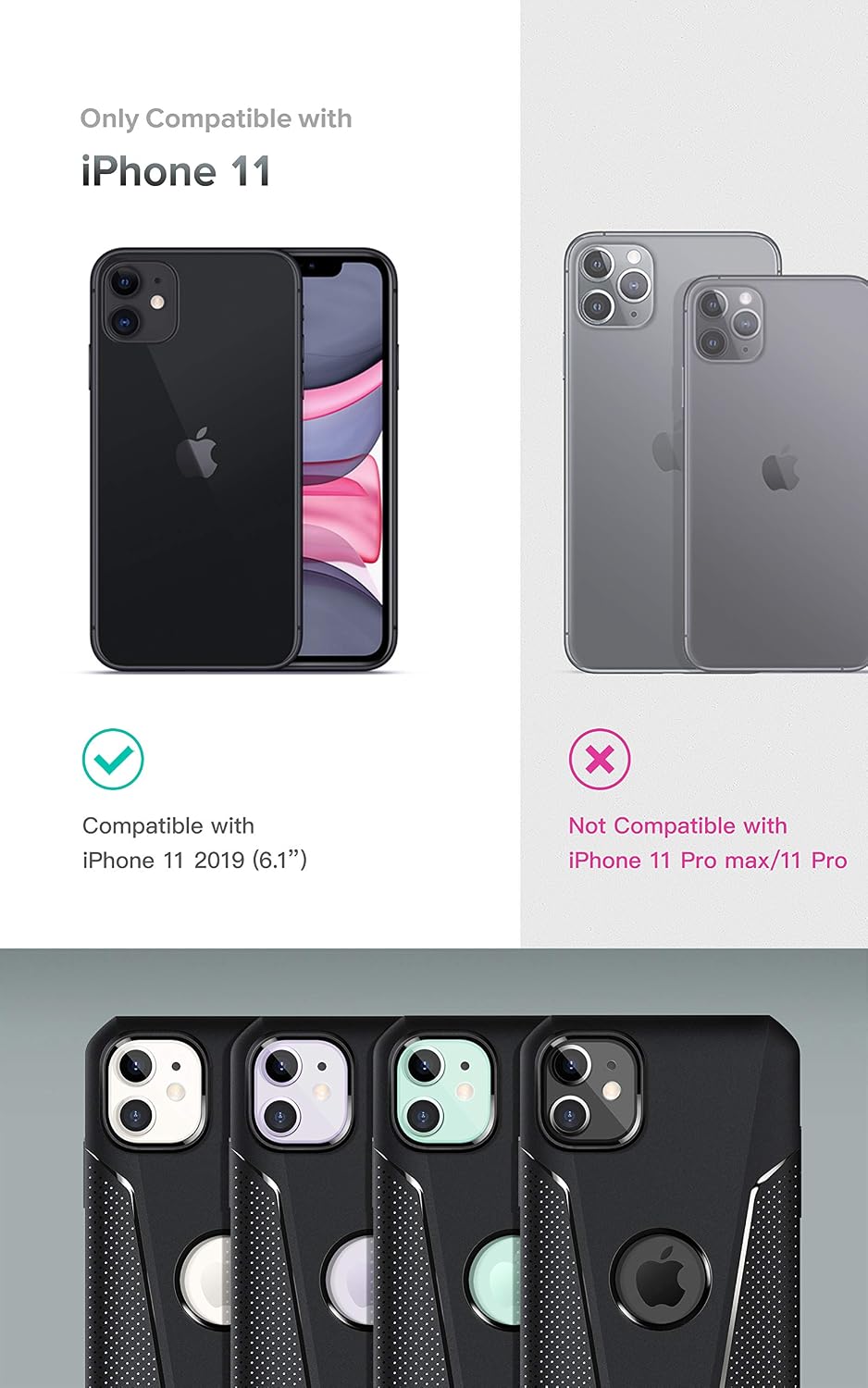MOBOSI Net Armor Compatible with iPhone 11 Case, Shockproof Durable Soft TPU Bumper Protective Drop Protection Phone Cover, Matte Black