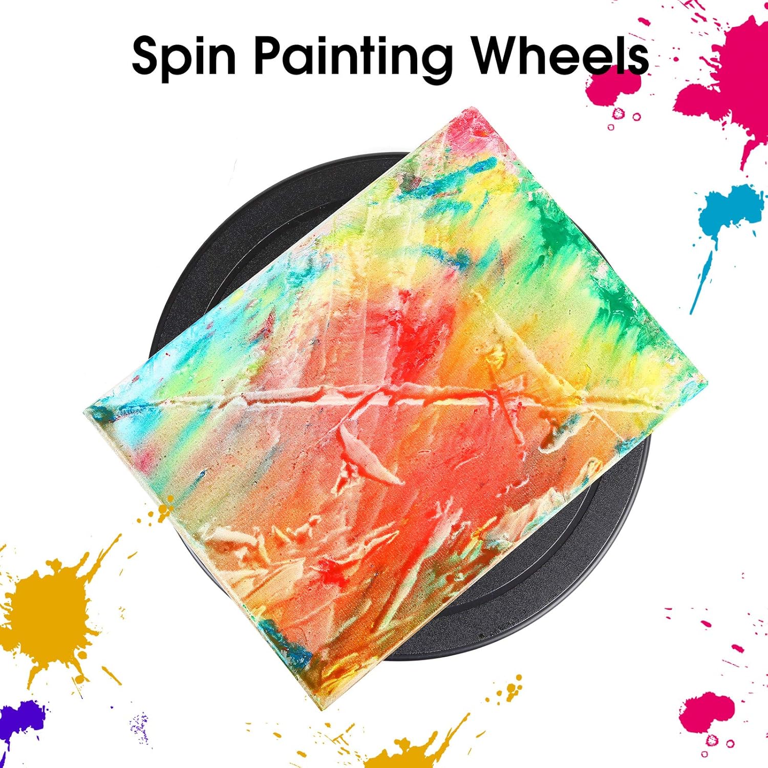 Kootek 11 Inch Rotate Turntable Sculpting Wheel Revolving Cake Turntable Black Painting Turn Table Lightweight Stand for Paint Spraying Spinner, Cake Decorating, Displaying Item