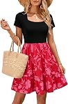 Newshows 2026 Robe d'été manches courtes Cou carré Robes Casual Beach Vacances Une ligne Ruffle Sundress avec des poches pour femme