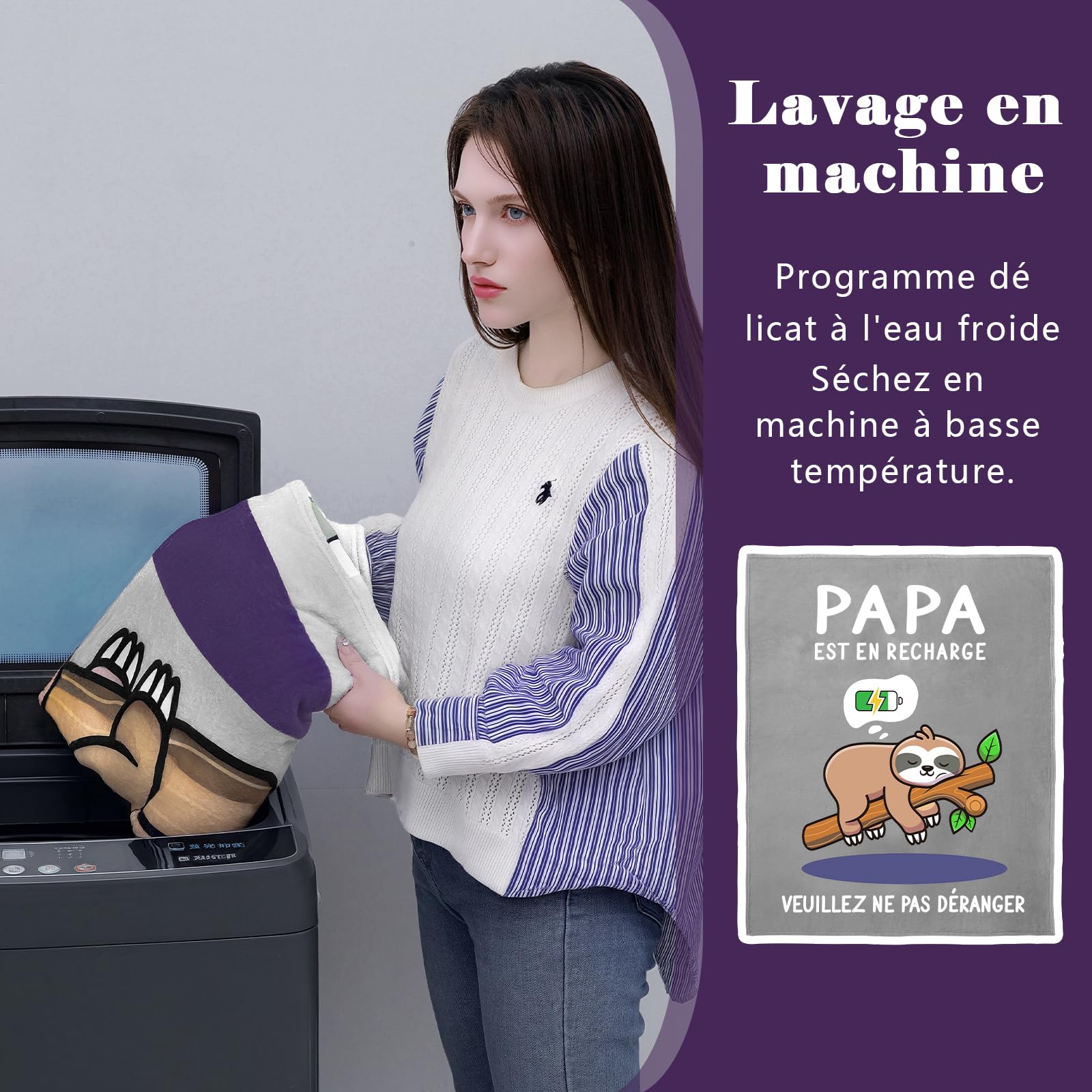 Cadeau Anniversaire Drôle pour Papa et Homme, Couverture en Flanelle Ultra Douce - Idée Cadeau pour Papa, Homme, Mari (Fils ou Fille) pour Noël, Fête des Pères - 130x150 cm