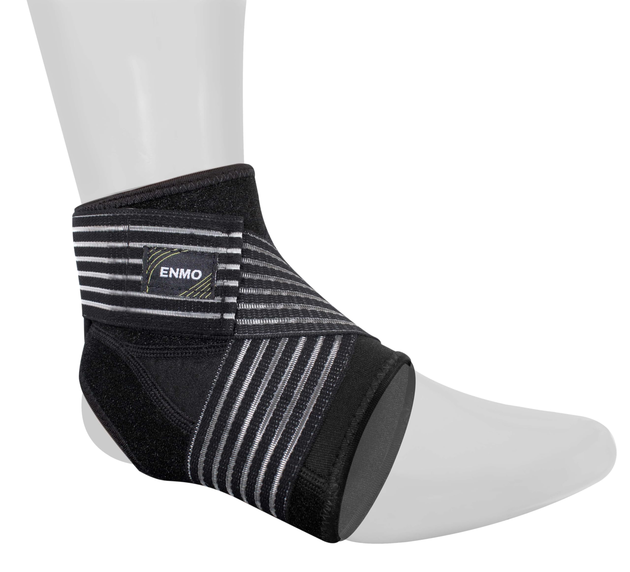 Enmo Adjustable Ankle Support - One Size, Breathable, For Sprain Ankle, Strains, Ankle Injury, Injury Recovery, Joint Pain, Arthritis, Open Heel Design, For Sports