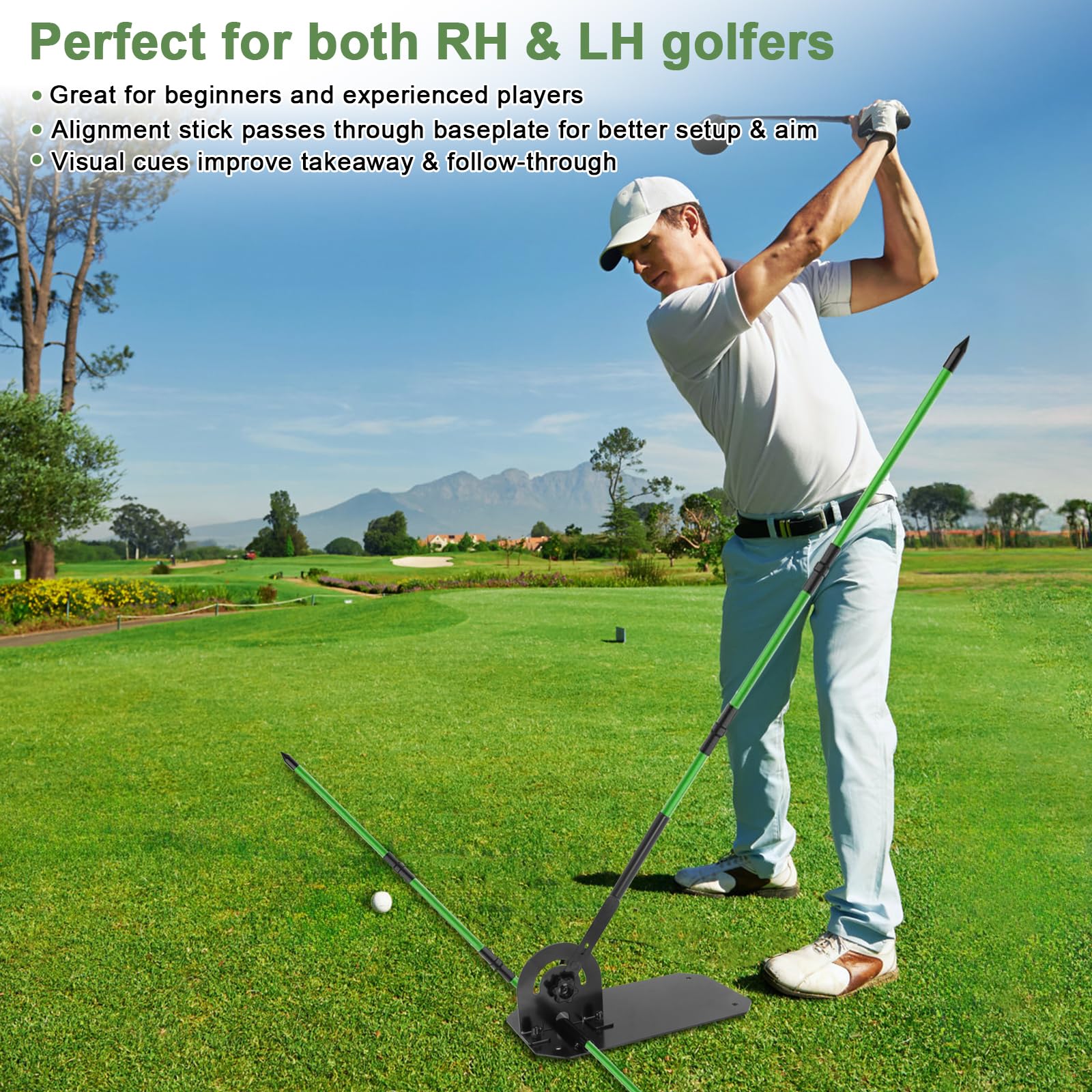 Golf-Ausrichtungsstab-Halter, professioneller Schaukeltrainer, Golfschwungflugzeug, Hilfsmittel zum Zielen, Putting Swing, Golfunterricht, multifunktional für alle Golferstufen
