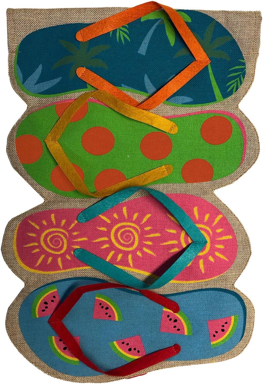 Briarwood Lane Flip Flops Summer Burlap House Flag