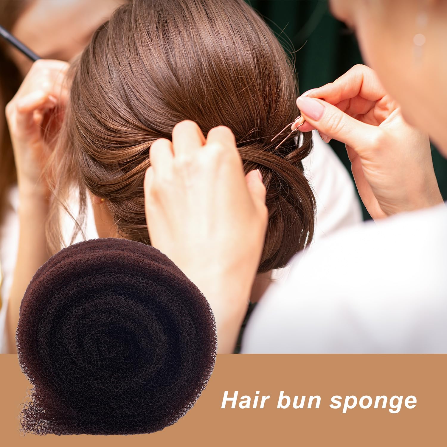 Hair Sponge for Updo 4.92ft Long Hair Padding Updos Hairs Filler Bun Maker Bumps Volume Insert Styling Tool for Women Men Instant Buns & Voluminous Updos (Brown) - Image 3