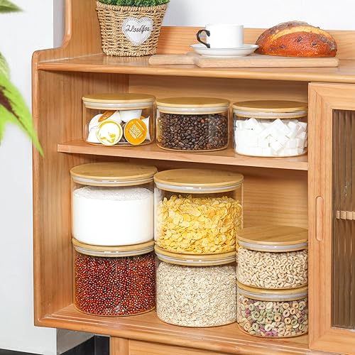 Miniatura 9 de ComSaf Contenedores de vidrio para almacenamiento de alimentos, recipientes de vidrio de 111 oz47 onzas para harina y azúcar con tapas herméticas,