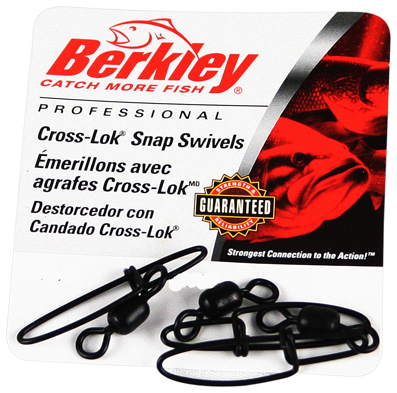 Berkley Cross-Lok Snap/Swivels Size 12 Tackle, 30 lb Breaking Strength, Black, Per 144