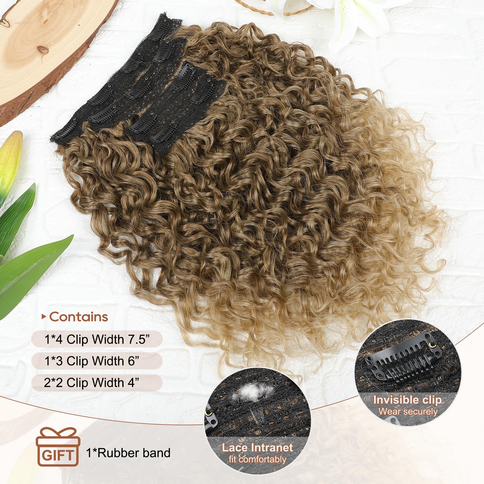 FLUFYMOOZ 4PC Clip in Hair Extensions - Image 4