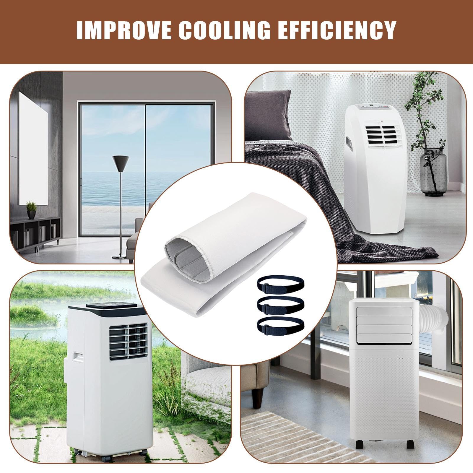 Copertura portatile per tubo CA | Copertura portatile per condizionatore d'aria, protezione di ricambio per installazione isolata per tubi di diametro 15,9 cm e 12,7 cm