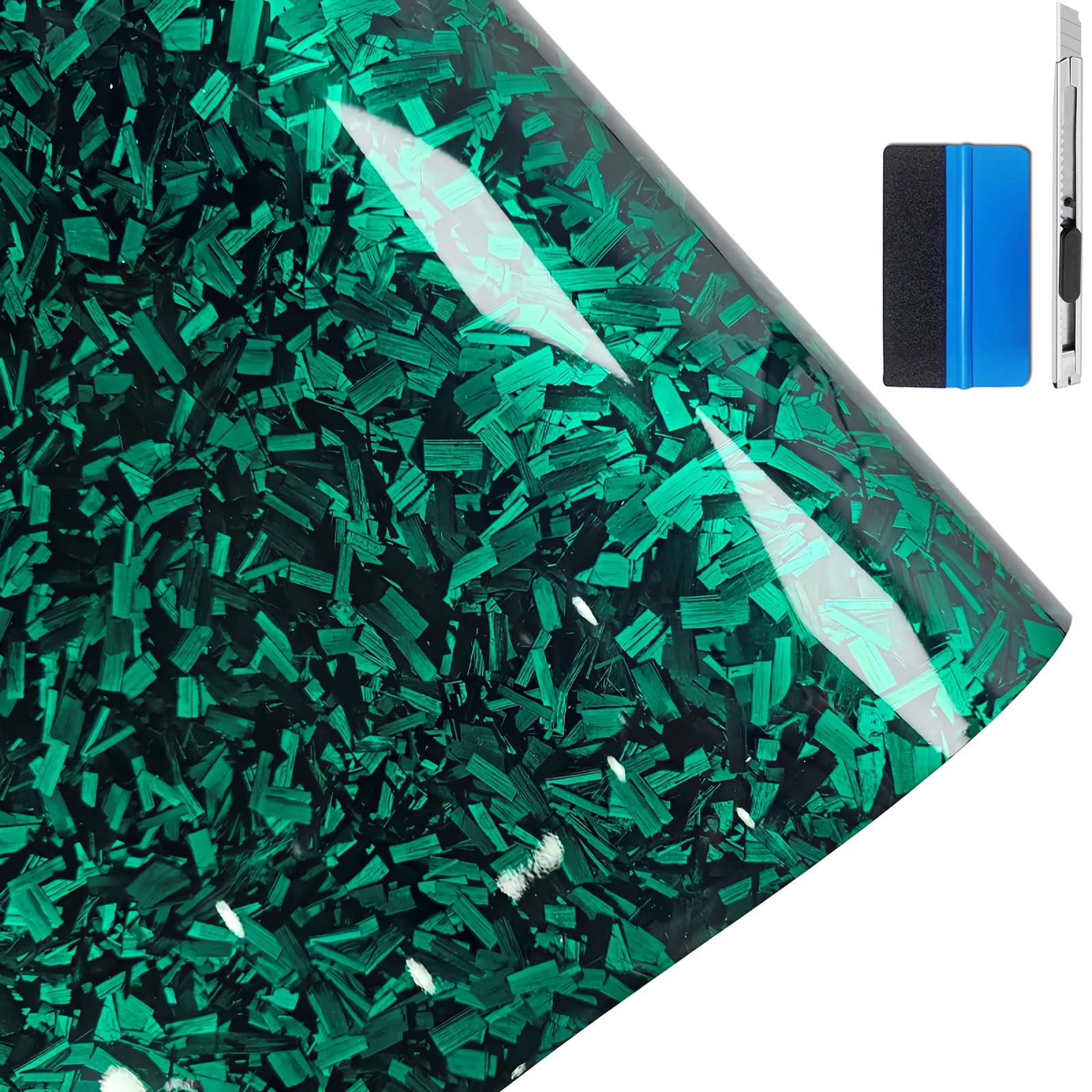 NewL - Adhesivo de Vinilo Azul Brillante de Fibra de Carbono Forjado, con liberación de Aire, sin Burbujas, calcomanía autoadhesiva para Coche, Moto u Otro vehículo (50 x 100 cm) — view 31