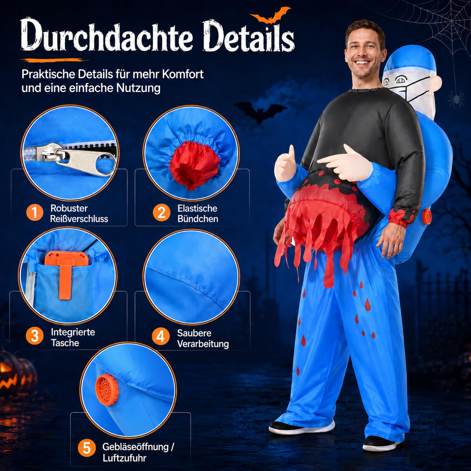 Costume Gonfiabile Medico Sangue Halloween Adulti