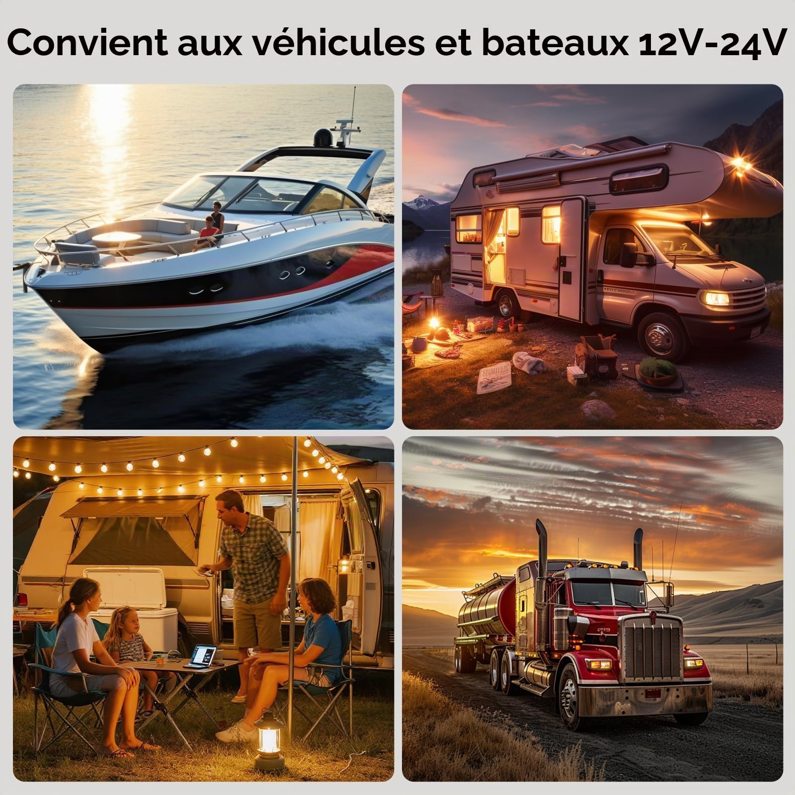 2 Pièces 2W Lampe de Lecture 12V Camping-Car LED Acrylique Col de Cygne Lumière avec USB 18W & Interrupteur Variateur pour Caravane Van Voiture Camion Yacht LKW
