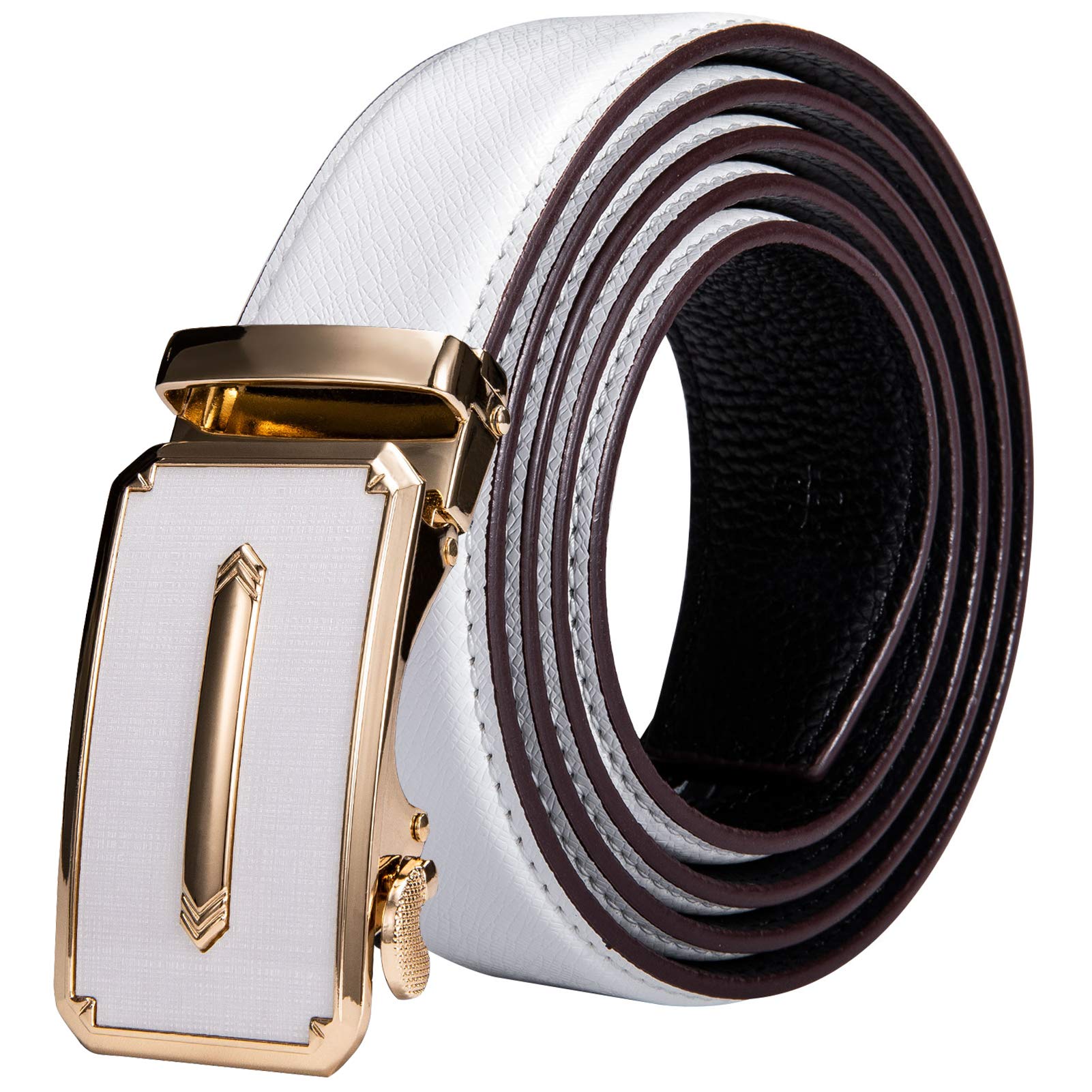 Dubulle Men's Ratchet Belt Gold/Black/Red/Green/Blue/White Automatic Buckle Business Casual Belt Gift - Adjustable Fit