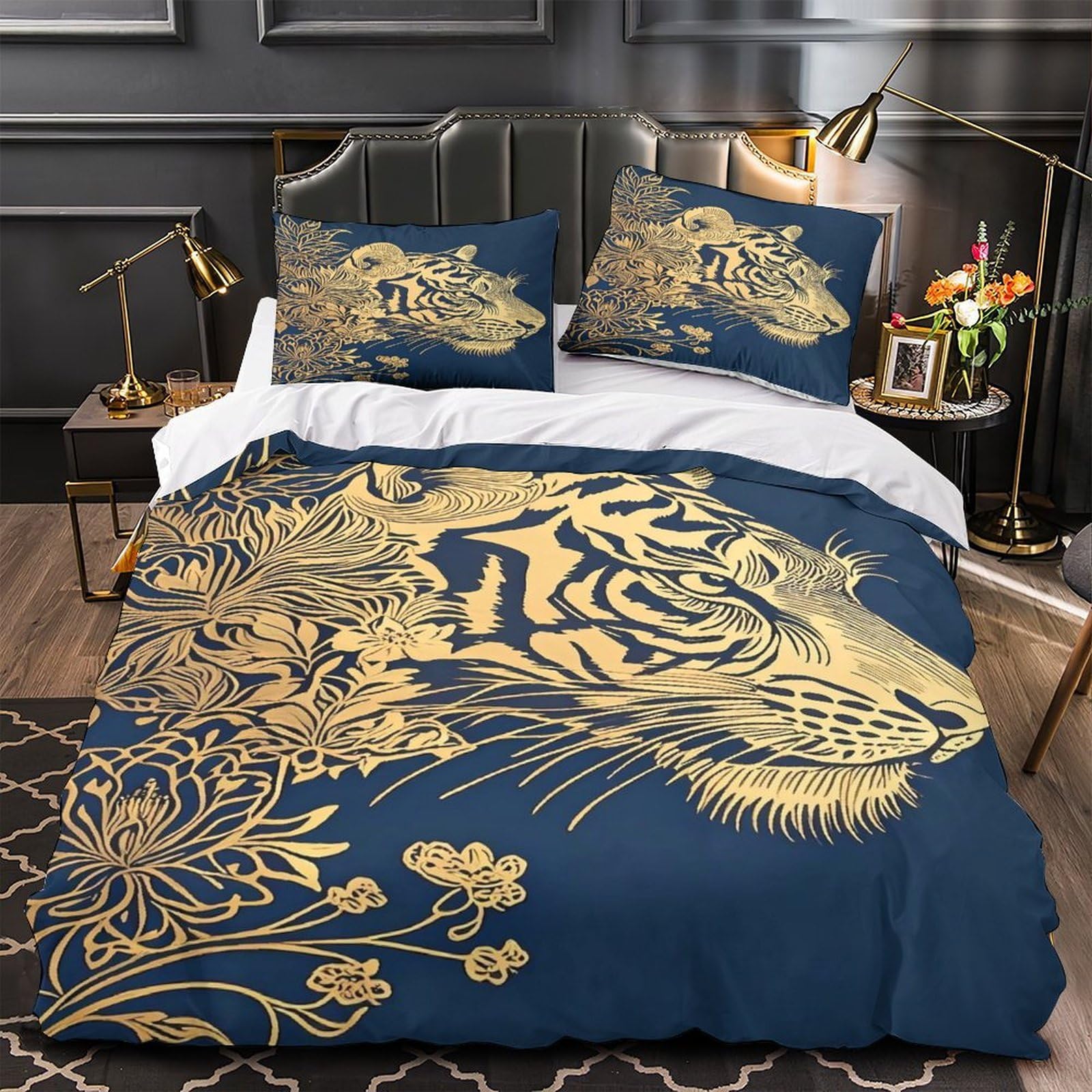 Housse de couette microfibre ultra douce hypoallergénique TigerDesign
